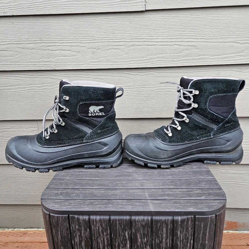 Sorel Men's Buxton Lace Up Waterproof Boots Black Quarry Snow Warm Size 10.5